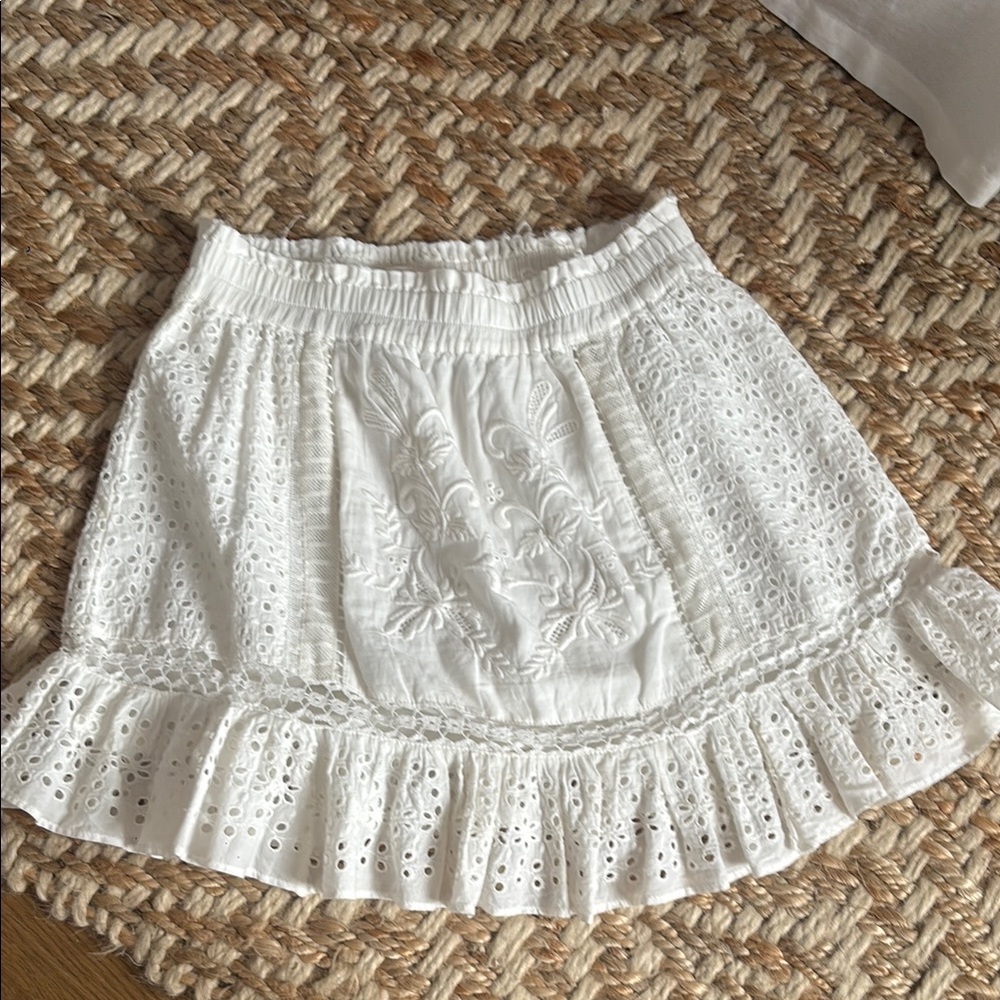 LoveShackFancy White Bubble Mini Skirt